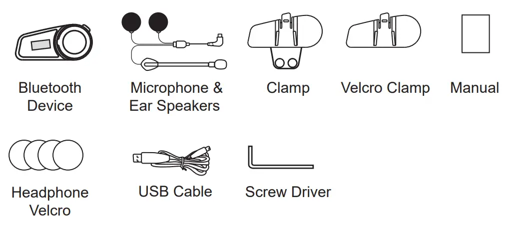 FODSPORTS FX6 S Bluetooth Helmet Intercom - Packing List