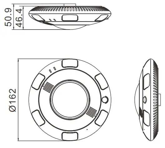 SUNELL SN-IPV57 80HDR Panorama Fisheye Network Camera - Dimensions