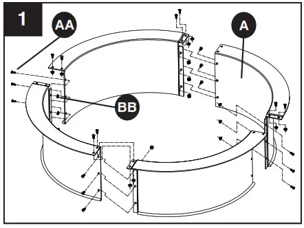 GPH 33.5” Solid Steel Fire Ring - INSTRUCCIONES DE ENSAMBLAJE1