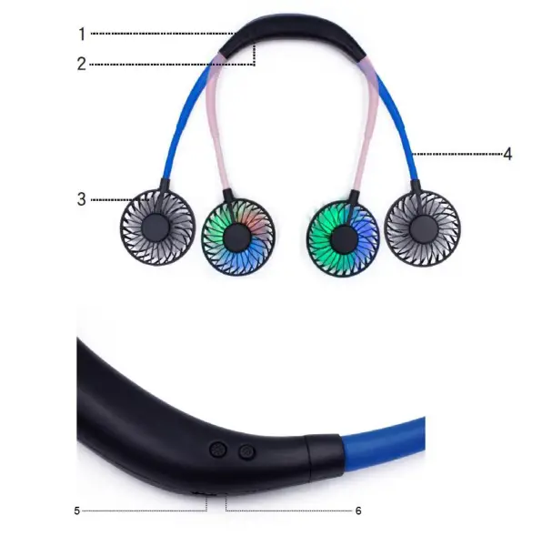 anko 42925538 Over Shoulder Light Up Fan - Key Description