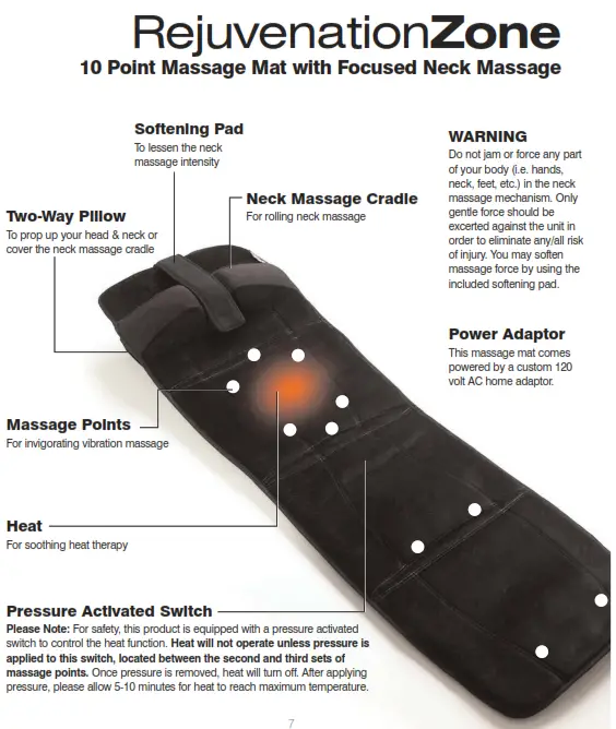 Homedics MM-N-7000 Rejuvenation Zone 10 Point Massage - Softening Pad