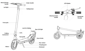 DENVER SCO-85351 THOR Electric Scooter - Product and Accessories