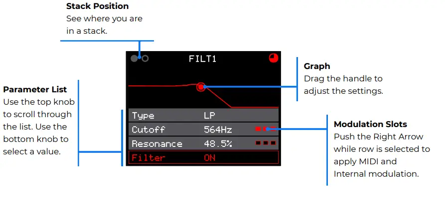 1010music 204 Nanobox Fireball Wavetable Synthesizer Module - CONTROLS