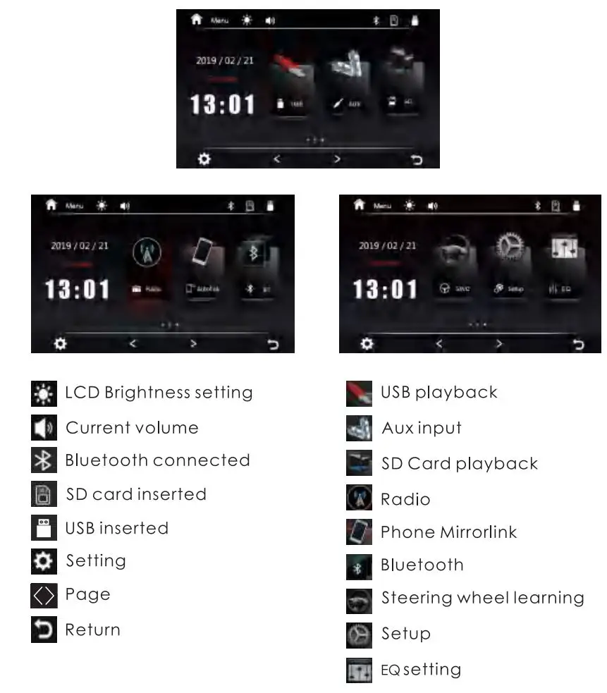 Nakamichi NAM1612 7 Inch 2-Din AV Receiver User Manual - Home Page Operation