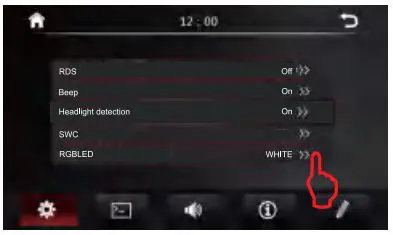 Nakamichi NAM1612 7 Inch 2-Din AV Receiver User Manual - Key Lights Settings