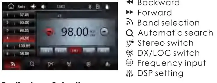 Nakamichi NAM1612 7 Inch 2-Din AV Receiver User Manual - Radio Interface