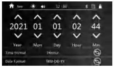 Nakamichi NAM1612 7 Inch 2-Din AV Receiver User Manual - Time Settings