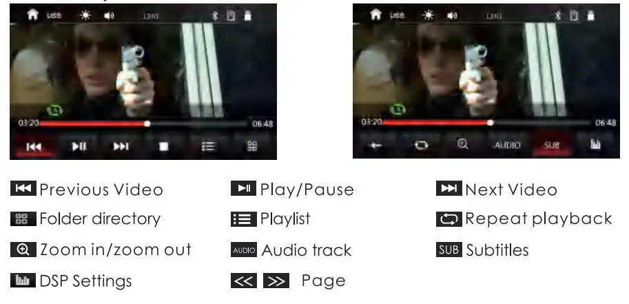 Nakamichi NAM1612 7 Inch 2-Din AV Receiver User Manual - Video Playback