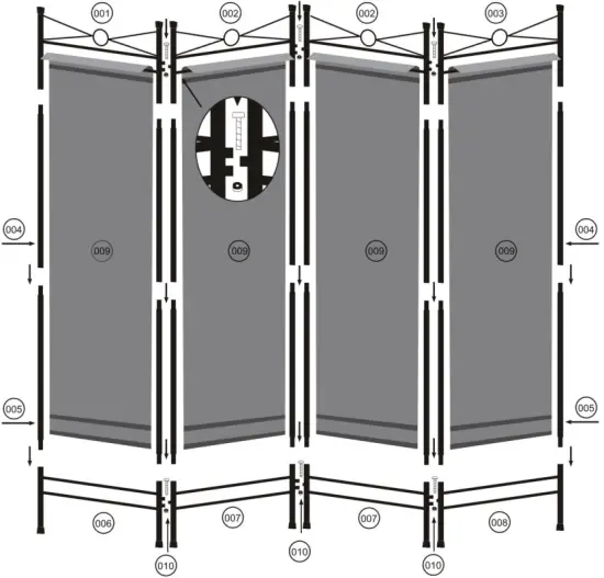 JAXPETY HG61L0156 6ft Folding Privacy Screen 4-Panel A