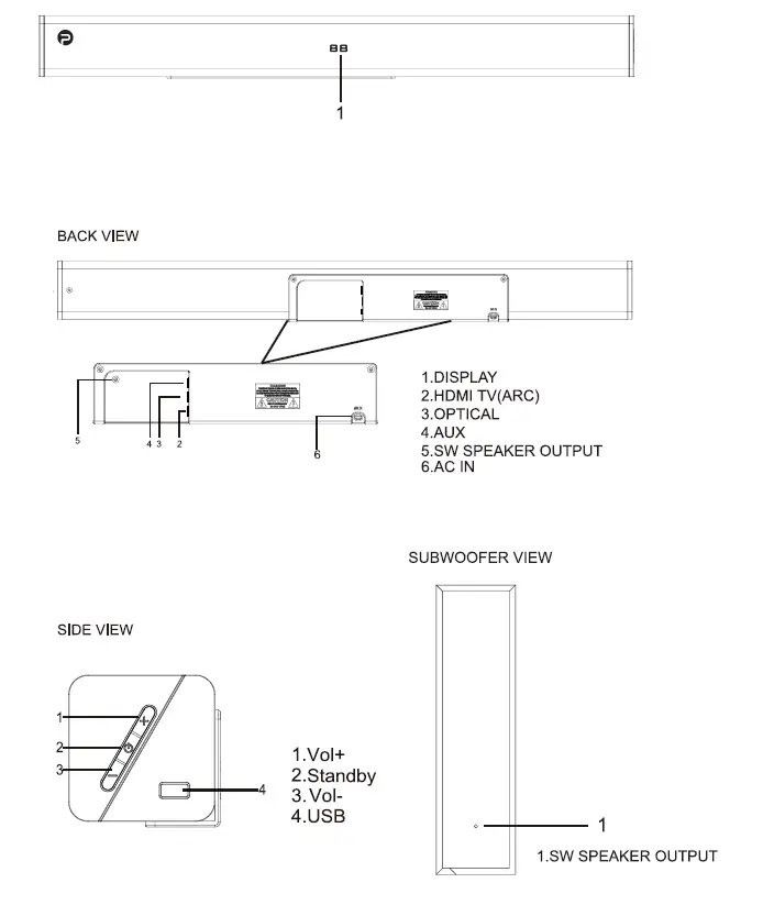 PHEANOO-P27-Sound-Bar-with-Subwoofers 1