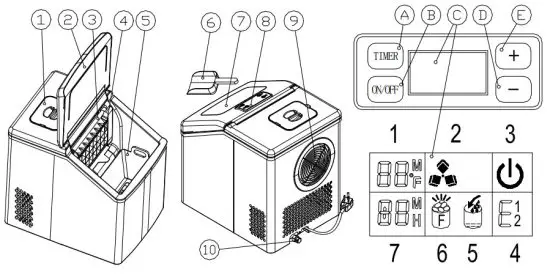 FZF HZB-20F SL 25kg Small Commercial Ice Maker - Parts