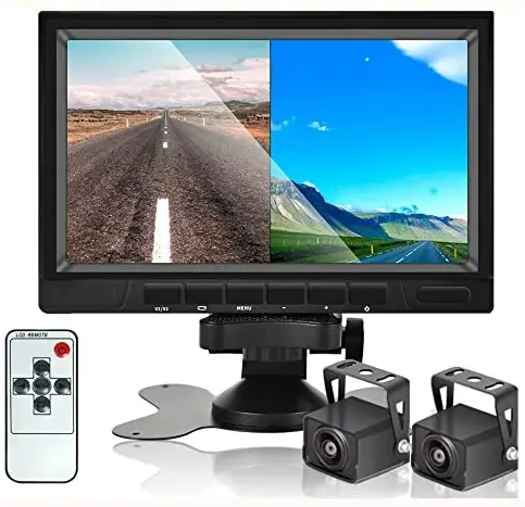 AHD 1080P Backup Camera System with 7 Inch DVR Dual Split Screen Monitor