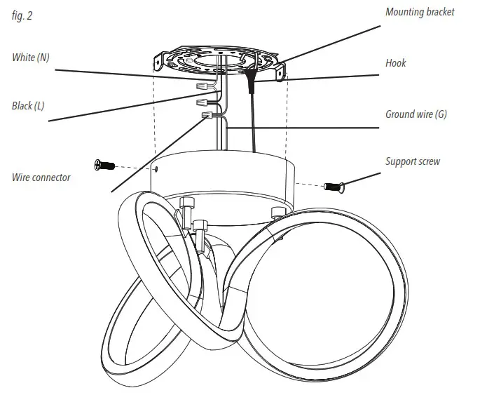 artika FM SWR C Swirl LED Ceiling Light Fixture - INSTALLATION 2