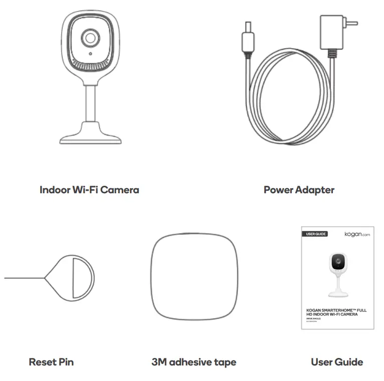 kogan KAFXIDIPCWA SmarterHome Full HD Indoor Wi Fi Camera - COMPONENTS