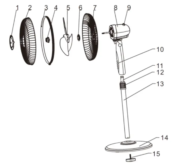 ELBA ESF J1688GR 16 Inch Stand Fan - fig1