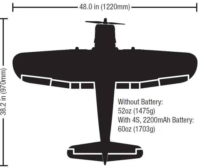 E-flite EFL18550 F4U-4 Corsair 1.2m BNF Basic Electric Airplane-fig1