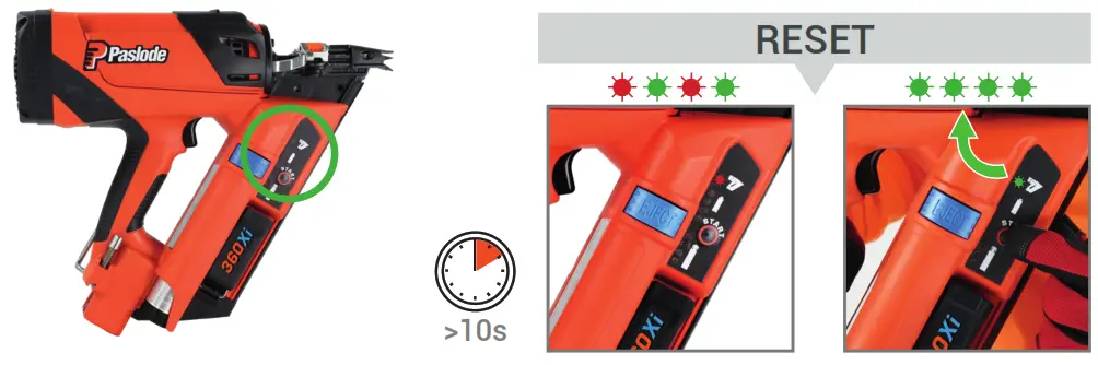 Paslode 360Xi Framing Nailer - LIGHT RESET