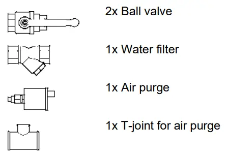 DAIKIN EWWQ064KCW1N Packaged Water-Cooled Heat Pumps - water piping condenser