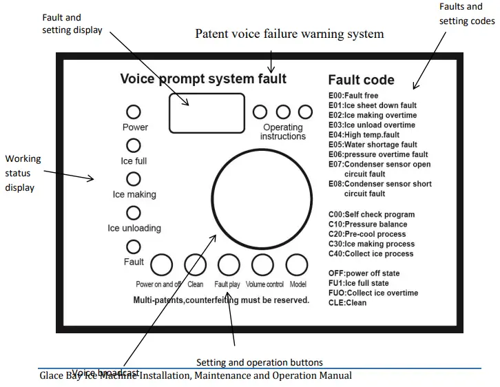 GLACE BAY Snooker ICE Machine With voice panel