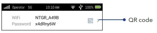 NETGEAR MR6400 Nighthawk M6 Pro 5G Mobile Router - QR code
