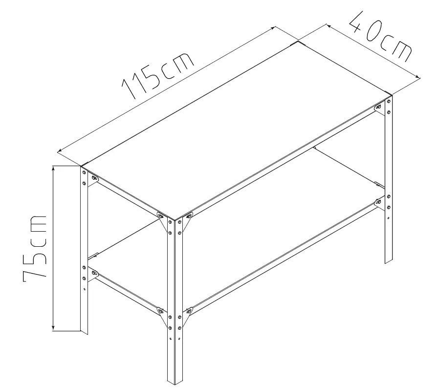 G21 63900484 Metal Shelf 115x40cm Table FIG 5
