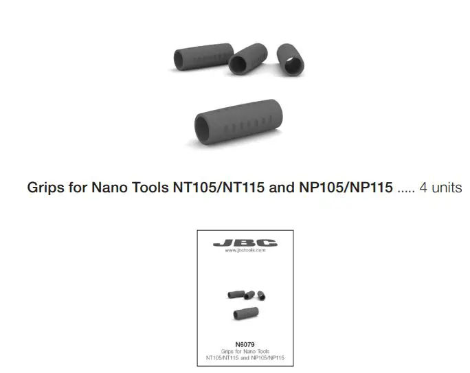 JBC N6079 Grips for Nano Tools Instruction Manual - Packing List