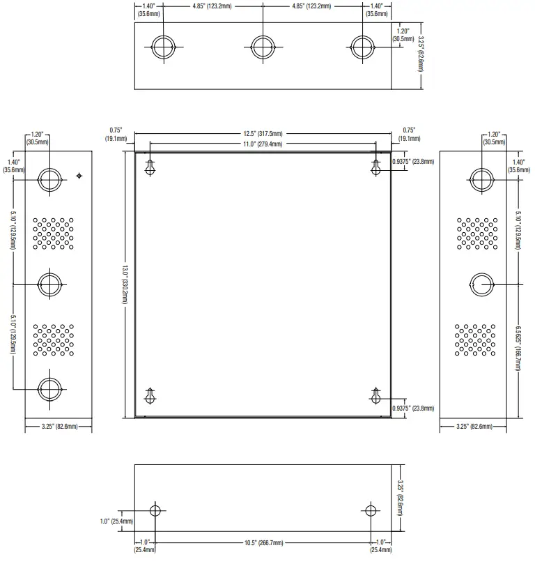 Altronix ALTV615DCUL 16 Fused Outputs CCTV Power Supply - Enclosure Dimensions