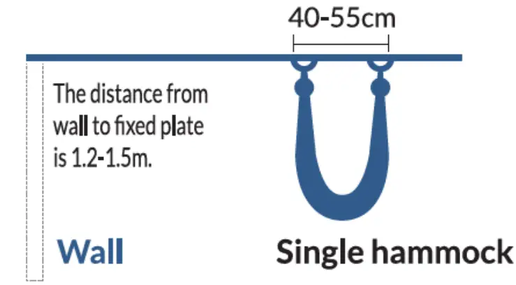 14147 Ceiling Cross Mount with Straps inSPORTline Hemmokstrap - SPACING