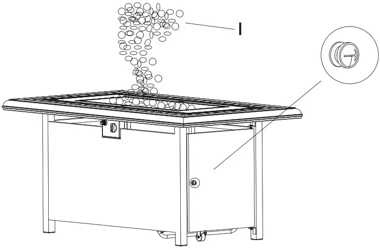 HOME DECORATORS COLLECTION 2388FP 1 Anaheim 49 Inch X 25 Inch Gas Fire Pit - assembly 11