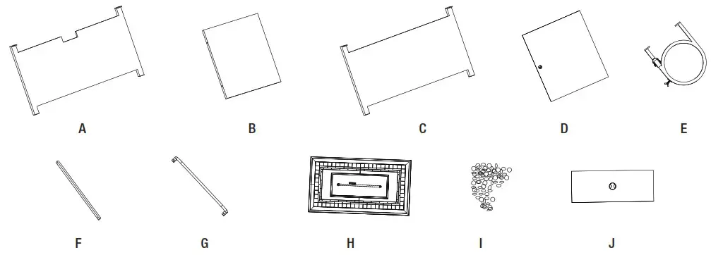 HOME DECORATORS COLLECTION 2388FP 1 Anaheim 49 Inch X 25 Inch Gas Fire Pit - assembly 2
