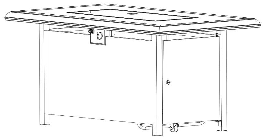 HOME DECORATORS COLLECTION 2388FP 1 Anaheim 49 Inch X 25 Inch Gas Fire Pit - cover