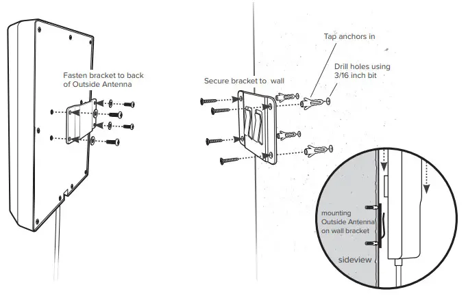 weboost Home Room Cell Signal Booster -Wall Mounting Option