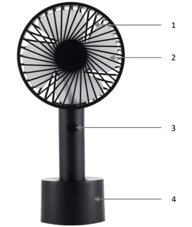 Goldair GSPHF110 10cm Rechargeable Handheld Fan-2
