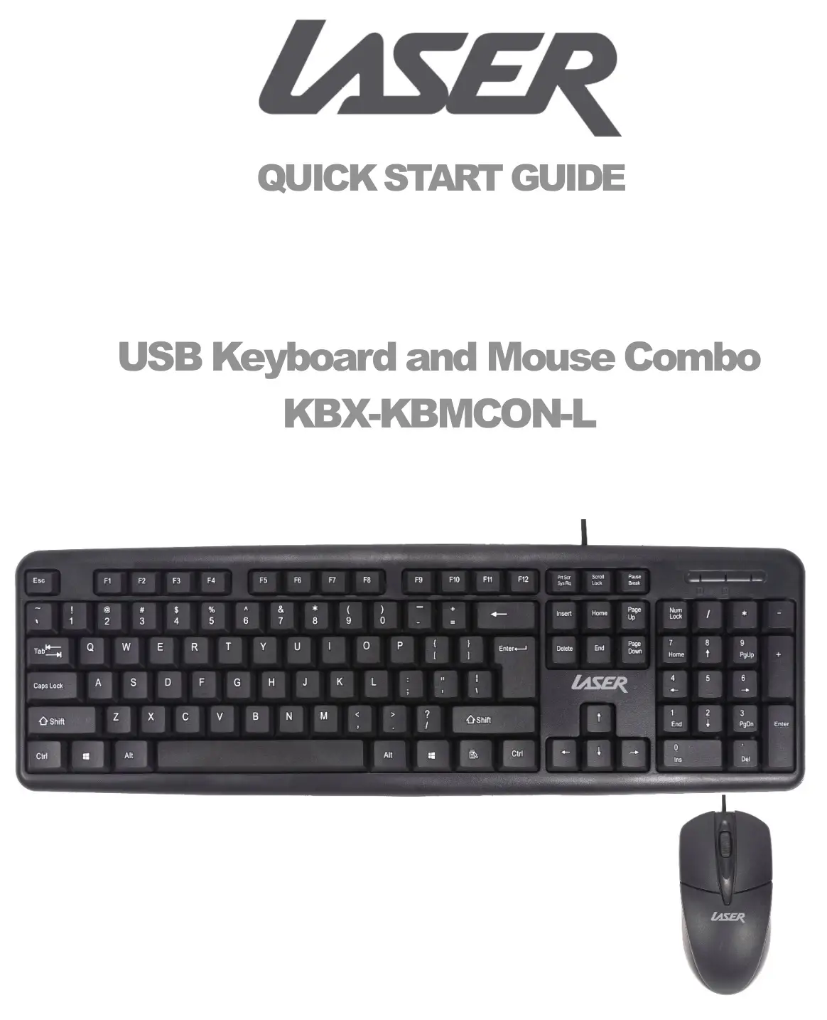 LASER USB Keyboard and Mouse Combo KBX-KBMCON-L User Guide