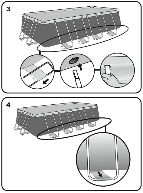 Bestway 56441 Power Steel Above Ground Rectangular Swimming Pool - Assembly without tools 2