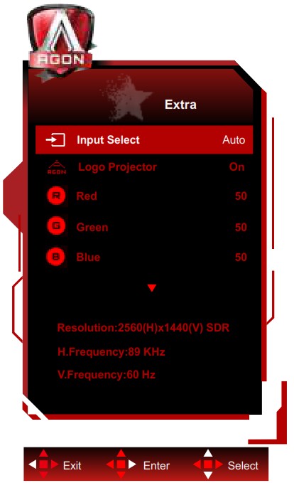 AOC AG274FZ LCD Monitor - OSD Setting 8