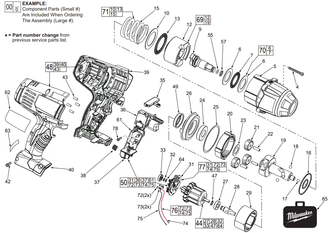 M18 Impact Wrenches and Impact Driver Service Parts List
