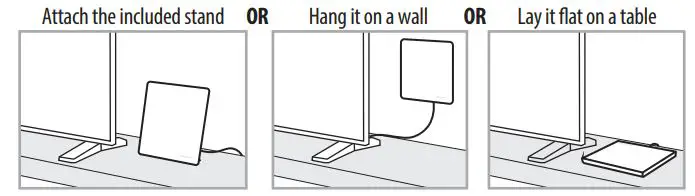BEST BUY essentials BE-ANT716 Flat Indoor Antenna User Guide - mounting method