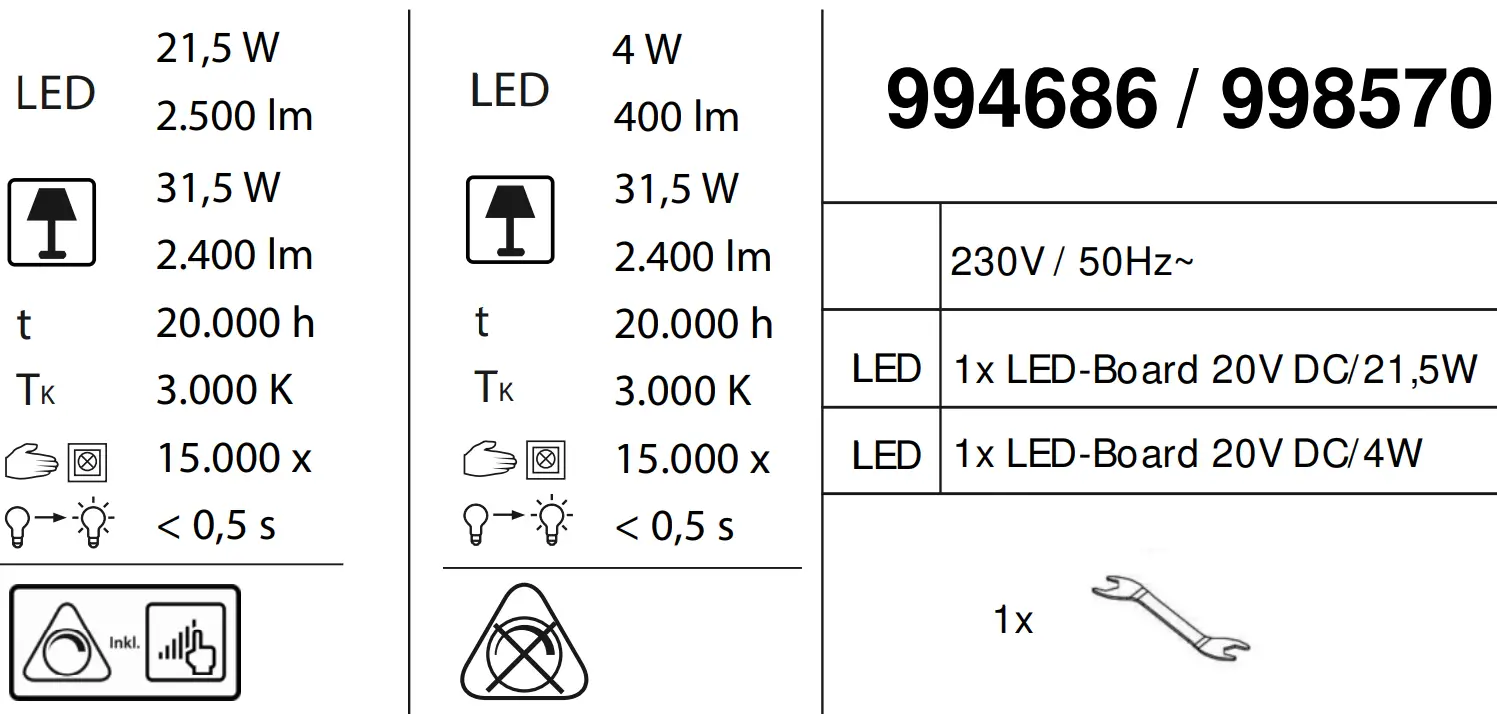 LeuchtenDirekt 994686, 998570 HANS fig 3