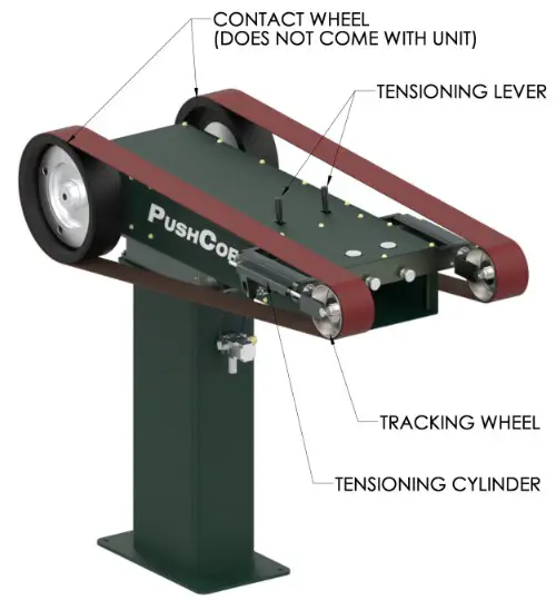 PUSHCORP SBS81 Series Sanding Belt Stand - Operation 2