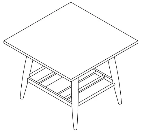 THE HOME DEPOT RYS LKW2 952 Square Wood End Table with Bottom Storage Shelf - cover