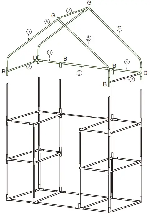 Quictent 71 Inch x 36 Inch x 36 Inch Portable and Walk In Greenhouse - Assembly 12