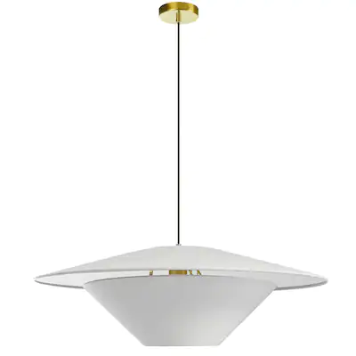 Dainolite PSO-241P-AGB-790 Poseidon White Modern Contemporary Cone Pendant Light-fig1