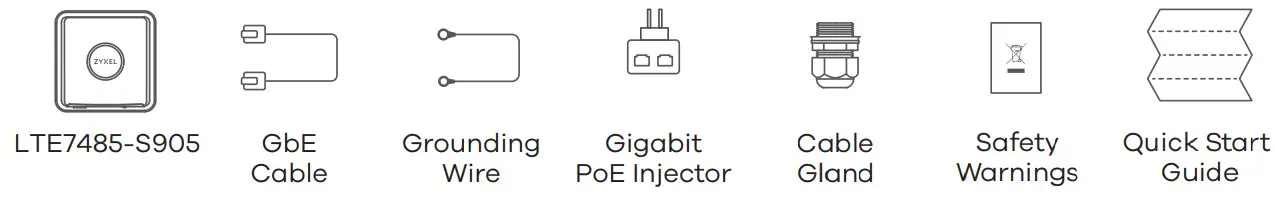 ZYXEL LTE7485-S905 4G LTE-A Outdoor Router - Package Contents