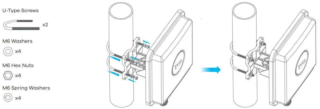 ZYXEL LTE7485-S905 4G LTE-A Outdoor Router - Pole Mounting