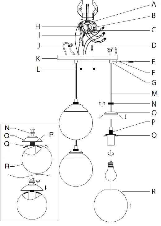 Hunter 19514 Hepburn 3 Light Round Cluster 2