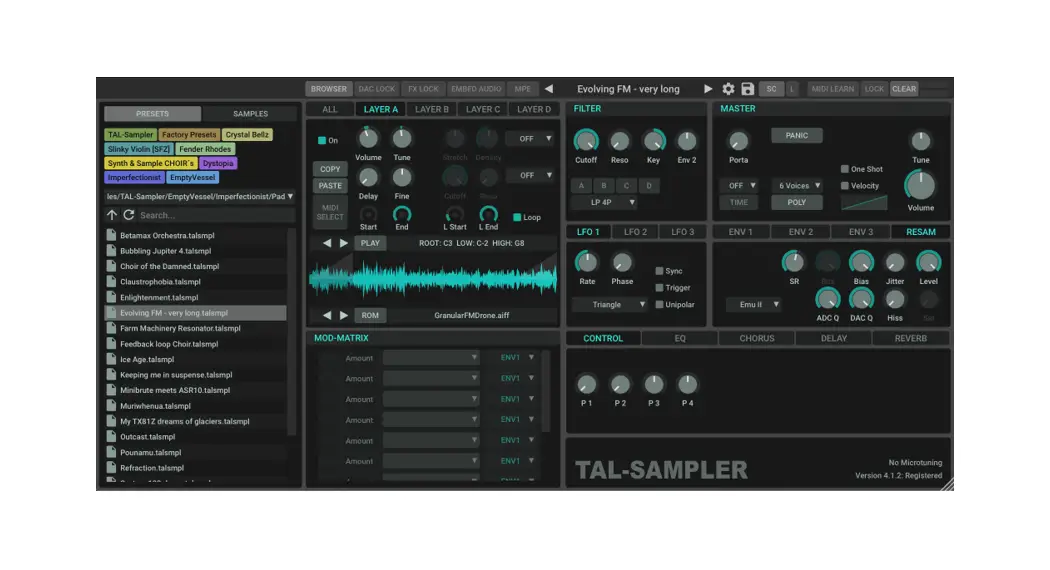 Tal Software Tal-sampler Special Sample Player Plug In User Manual