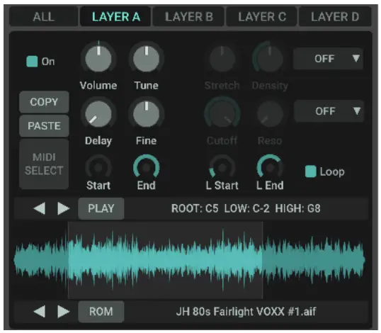 TAL Software TAL-Sampler Special Sample Player Plug - Layer View