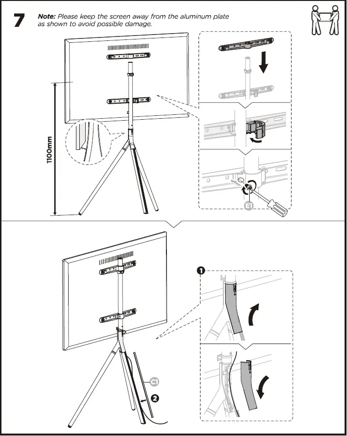 CHAMPION-CHTF901-Easel-Studio-TV-Floor-Stand-FIG-4