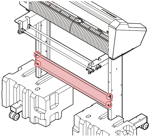 Mimaki CG-60AR Vinyl Cutter - screws on the leg stay
